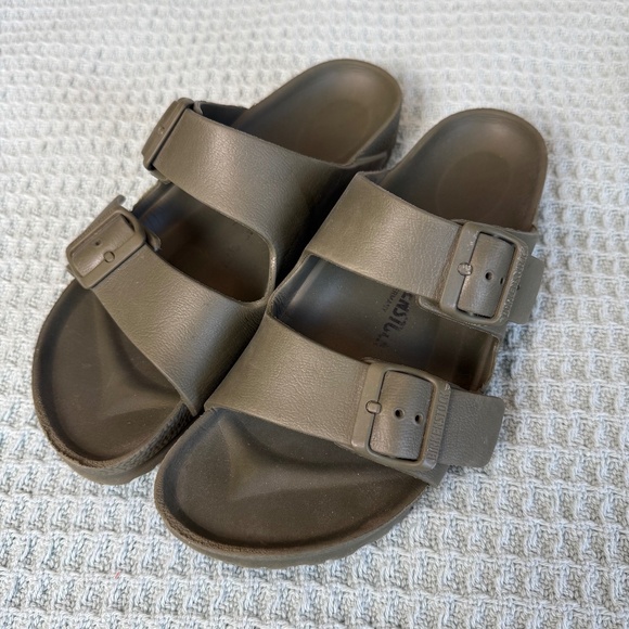 Birkenstock Arizona EVA Sandals 39 Womens 8 8.5 Medium Narrow Khaki Green Shoes - Picture 1 of 8